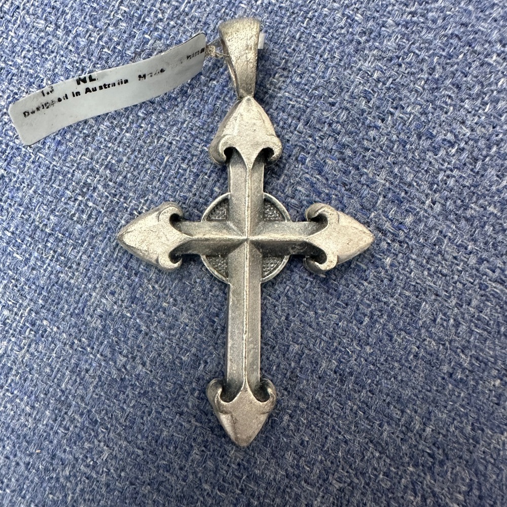 BICO Silver over pewter Cross Pendant